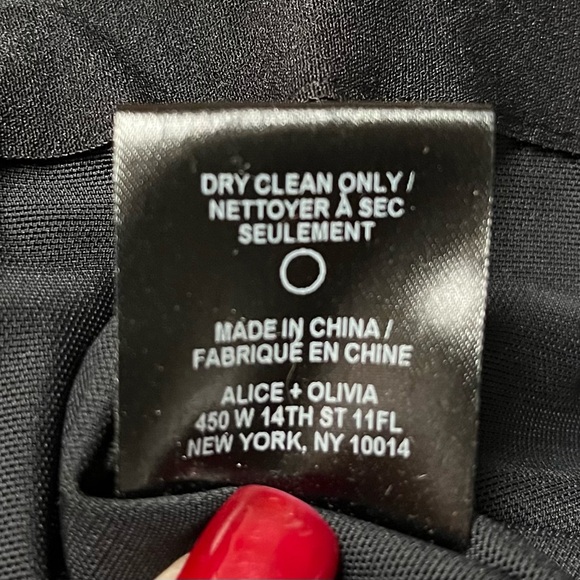 Alice + Olivia Strapless Dress SZ Small Mini Bodycon Ruched Black Modal LBD NYE - Picture 9 of 9